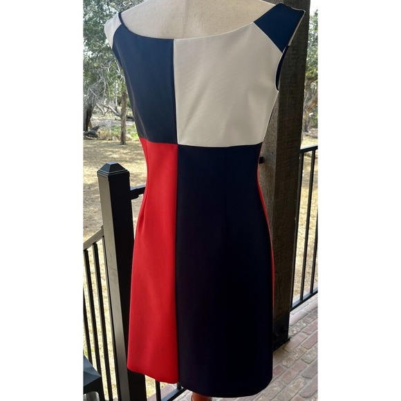 La Petite Robe Chiara Boni Black Red White Colorblock Cocktail Dress Size 44 - Picture 8 of 16